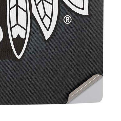 NHL Chicago Blackhawks Black Background PS5 Pro Disk Console Skin