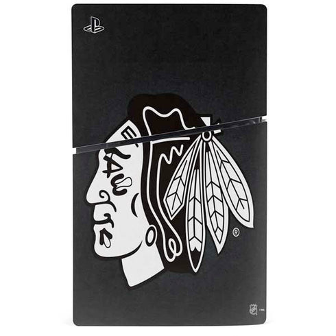 NHL Chicago Blackhawks Black Background PS5 Slim Digital Edition Console Skin