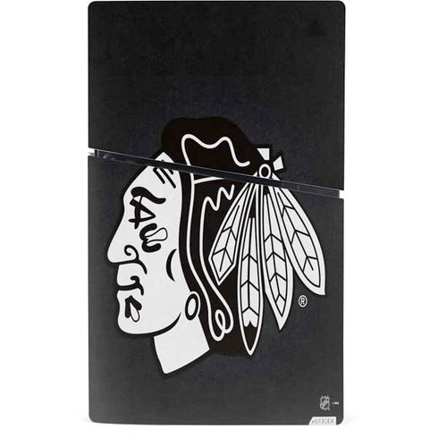 NHL Chicago Blackhawks Black Background PS5 Slim Digital Edition Console Skin