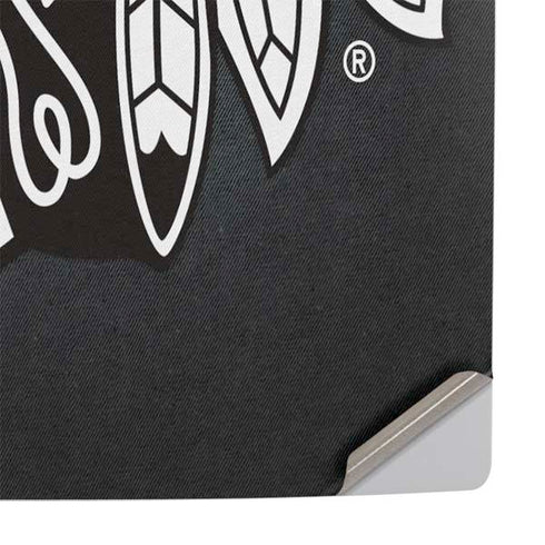 NHL Chicago Blackhawks Black Background PS5 Slim Digital Edition Console Skin