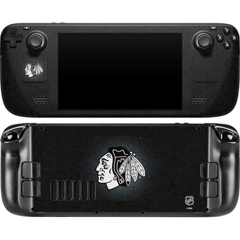 NHL Chicago Blackhawks Black Background Steam Deck Handheld Gaming Computer Skin