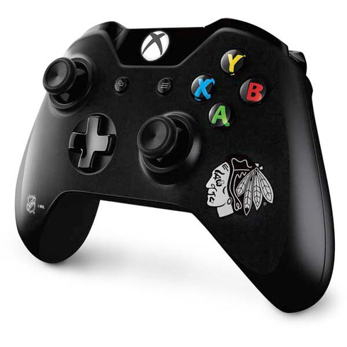 NHL Chicago Blackhawks Black Background Xbox One Controller Skin