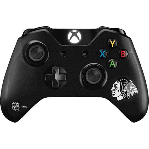 NHL Chicago Blackhawks Black Background Xbox One Controller Skin