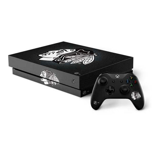 NHL Chicago Blackhawks Black Background Xbox One X Bundle Skin