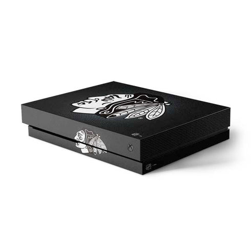 NHL Chicago Blackhawks Black Background Xbox One X Console Skin