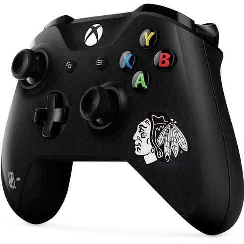 NHL Chicago Blackhawks Black Background Xbox One X Controller Skin