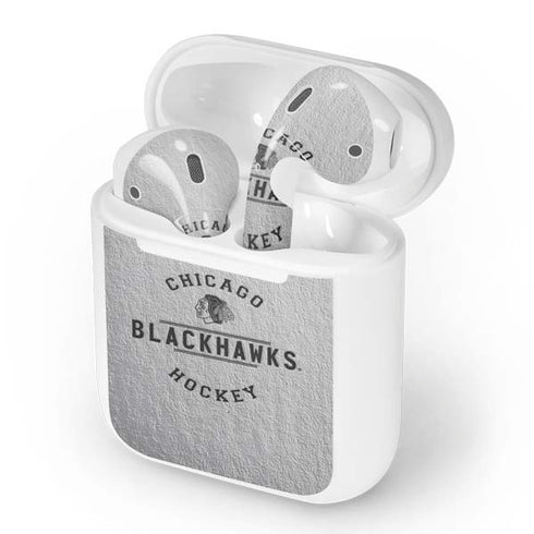 NHL Chicago Blackhawks Black Text Apple AirPods Skin