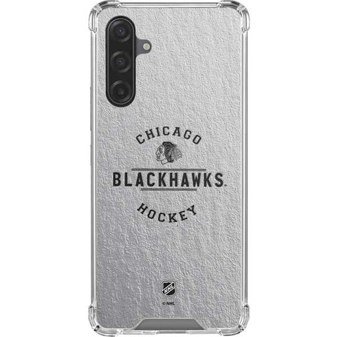 NHL Chicago Blackhawks Black Text Galaxy A17 Clear Case