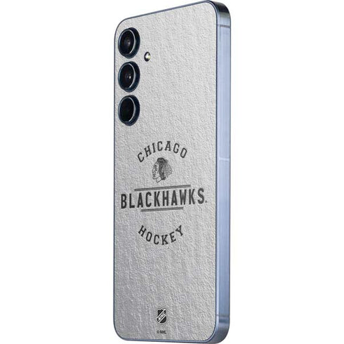 NHL Chicago Blackhawks Black Text Galaxy A36 5G Skin