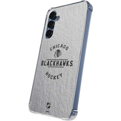 NHL Chicago Blackhawks Black Text Galaxy A55 5G Clear Case