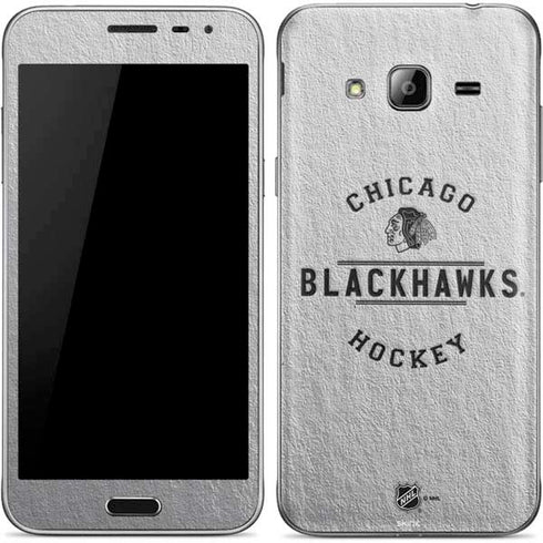 NHL Chicago Blackhawks Black Text Galaxy J3 Skin