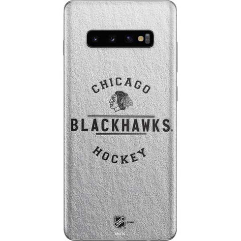 NHL Chicago Blackhawks Black Text Galaxy S10 Plus Skin