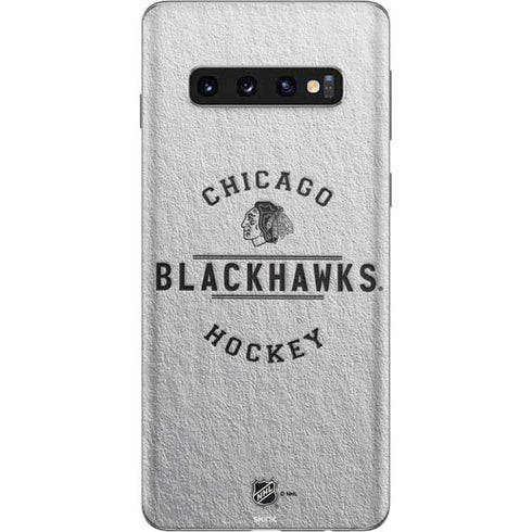 NHL Chicago Blackhawks Black Text Galaxy S10 Skin