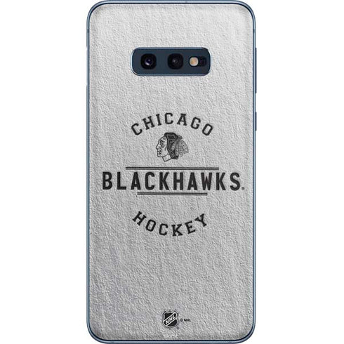 NHL Chicago Blackhawks Black Text Galaxy S10e Skin