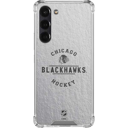 NHL Chicago Blackhawks Black Text Galaxy S24 FE Clear Case