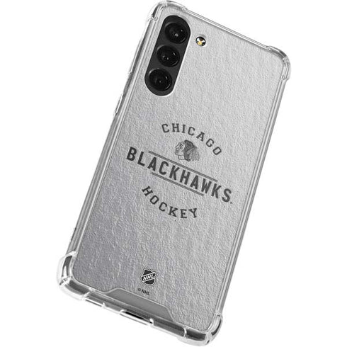NHL Chicago Blackhawks Black Text Galaxy S24 FE Clear Case