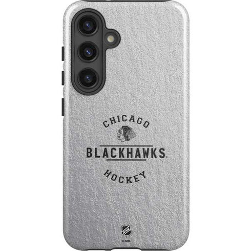 NHL Chicago Blackhawks Black Text Galaxy S25 Impact Case