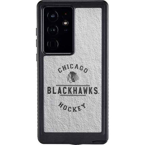 NHL Chicago Blackhawks Black Text Galaxy S24 Ultra Waterproof Case