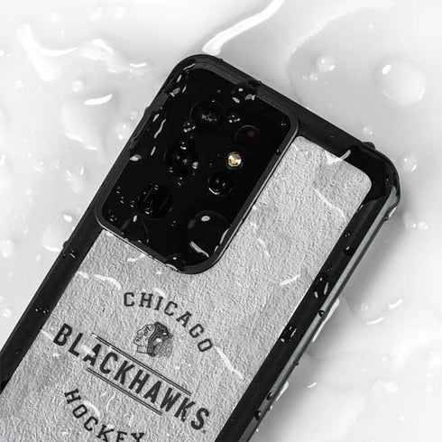 NHL Chicago Blackhawks Black Text Galaxy S24 Ultra Waterproof Case