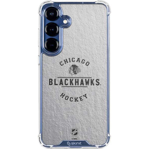 NHL Chicago Blackhawks Black Text Galaxy S25 Clear Case