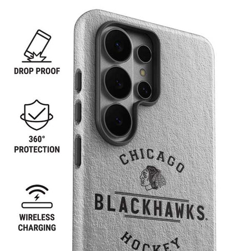 NHL Chicago Blackhawks Black Text Galaxy S26 Ultra Impact Case