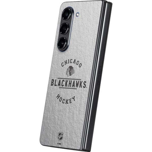 NHL Chicago Blackhawks Black Text Galaxy Z Fold5 5G Skin