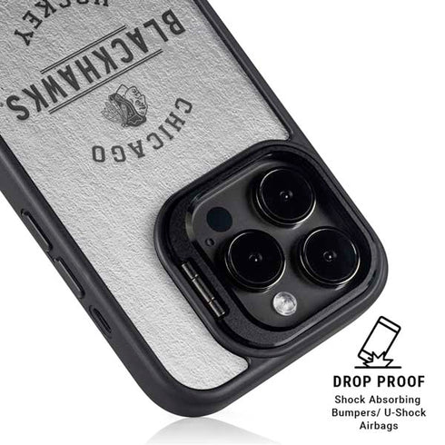 NHL Chicago Blackhawks Black Text iPhone 13 Pro Kickstand Case