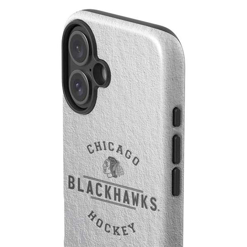 NHL Chicago Blackhawks Black Text iPhone 16 Impact Case