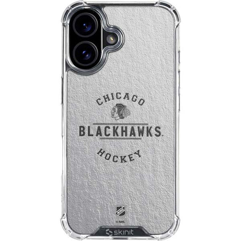 NHL Chicago Blackhawks Black Text iPhone 16 Plus Clear Case
