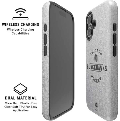 NHL Chicago Blackhawks Black Text iPhone 16 Plus Magsafe Impact Case