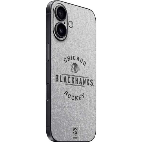 NHL Chicago Blackhawks Black Text iPhone 16 Plus Skin