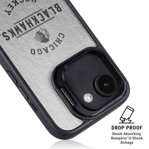 NHL Chicago Blackhawks Black Text iPhone 16e Kickstand Case