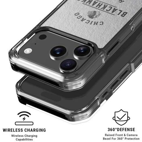 NHL Chicago Blackhawks Black Text iPhone 18 Pro Clear Case