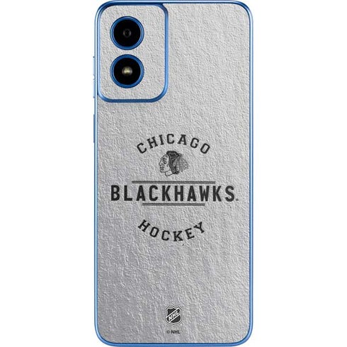 NHL Chicago Blackhawks Black Text Moto G Play 4G (2024) Skin