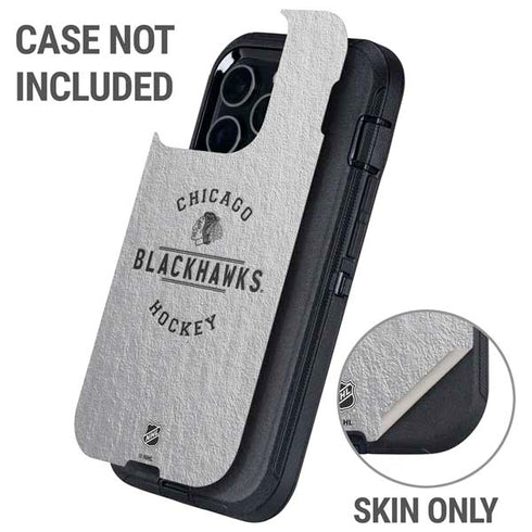 NHL Chicago Blackhawks Black Text Otterbox Defender iPhone Skin