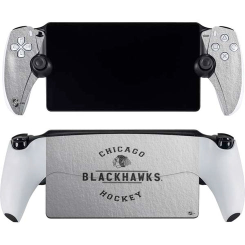 NHL Chicago Blackhawks Black Text PlayStation Portal Remote Player Skin