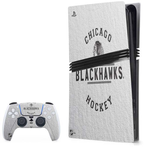 NHL Chicago Blackhawks Black Text PS5 Pro Bundle Skin