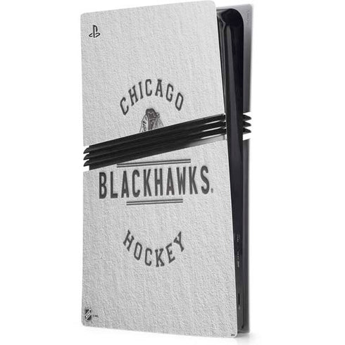 NHL Chicago Blackhawks Black Text PS5 Pro Console Skin