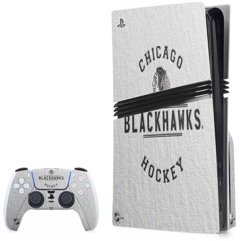 NHL Chicago Blackhawks Black Text PS5 Pro Disk Bundle Skin