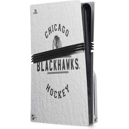NHL Chicago Blackhawks Black Text PS5 Pro Disk Console Skin