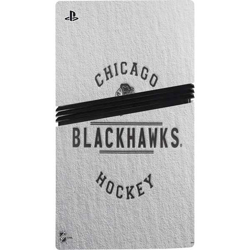 NHL Chicago Blackhawks Black Text PS5 Pro Disk Console Skin