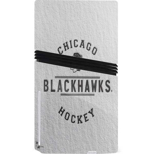 NHL Chicago Blackhawks Black Text PS5 Pro Disk Console Skin