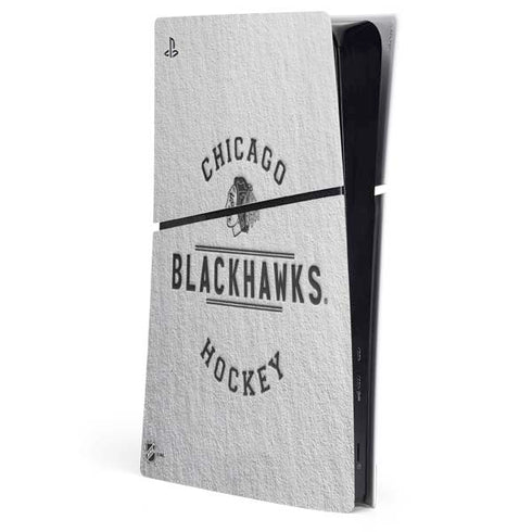 NHL Chicago Blackhawks Black Text PS5 Slim Digital Edition Console Skin