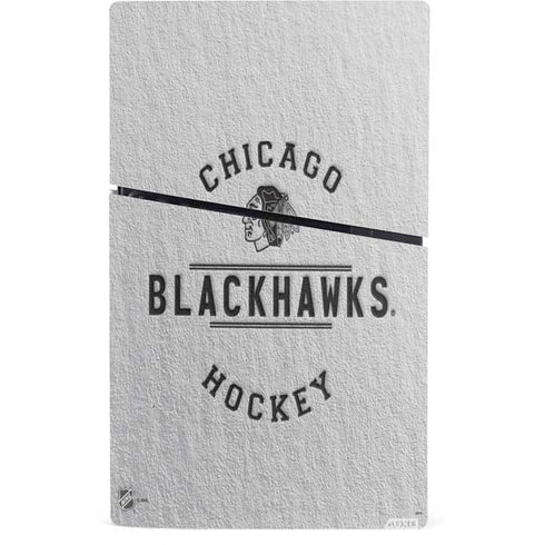 NHL Chicago Blackhawks Black Text PS5 Slim Digital Edition Console Skin