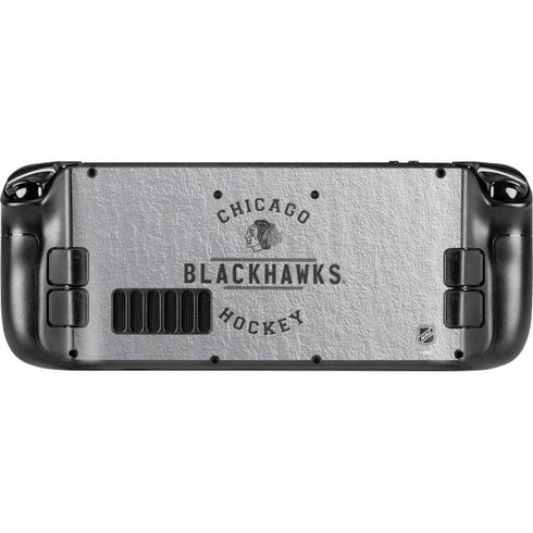 NHL Chicago Blackhawks Black Text Steam Deck Handheld Gaming Computer OLED Skin