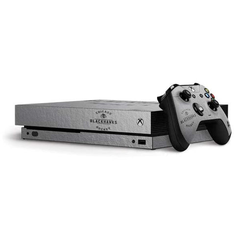 NHL Chicago Blackhawks Black Text Xbox One X Bundle Skin