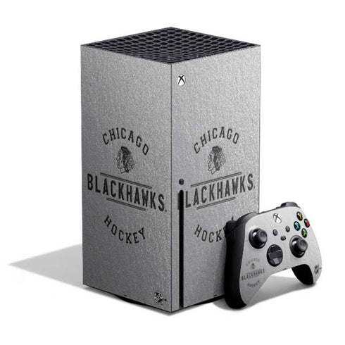 NHL Chicago Blackhawks Black Text Xbox Series X Bundle Skin