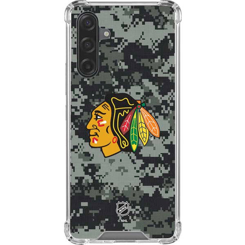 NHL Chicago Blackhawks Camo Galaxy A17 Clear Case