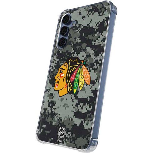 NHL Chicago Blackhawks Camo Galaxy A35 5G Clear Case