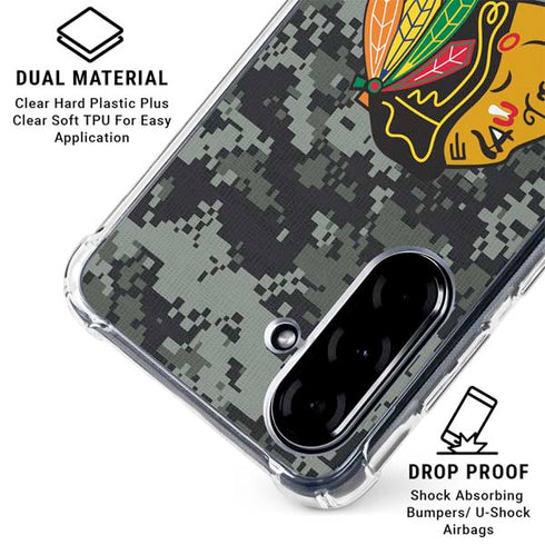 NHL Chicago Blackhawks Camo Galaxy A36 5G Clear Case